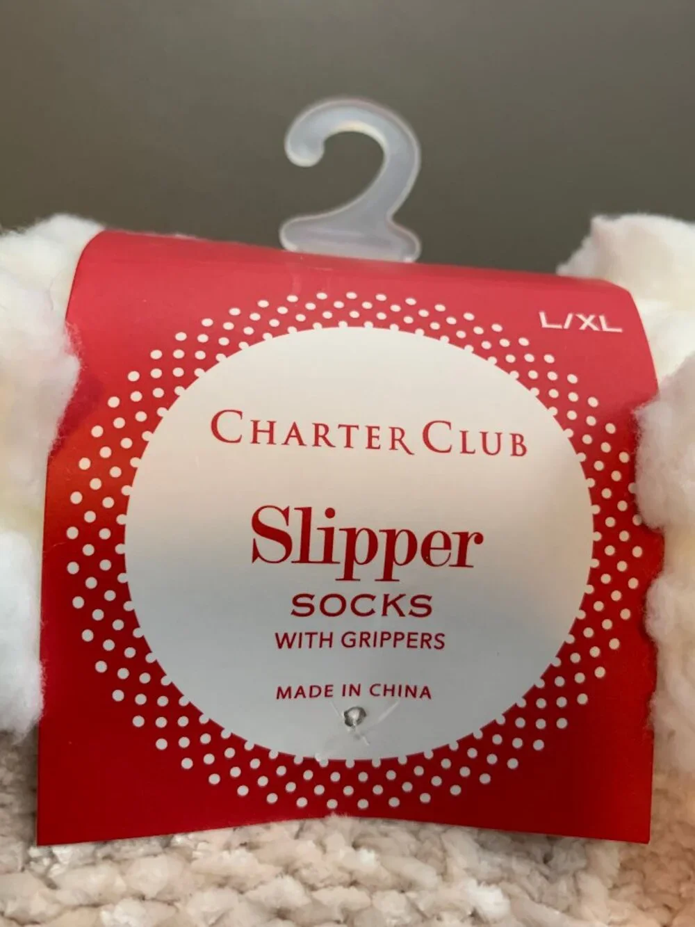 Charter Club Women's Chenille 1-Pair Slipper Bed Socks, Beige